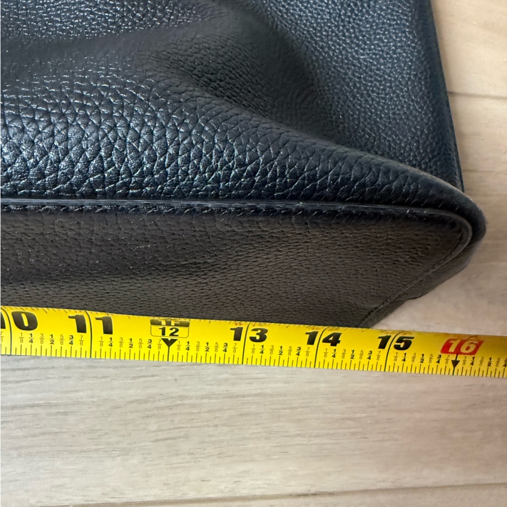 Tory Burch Perry Tote Pebbled Black Leather Gold - Picture 15 of 15
